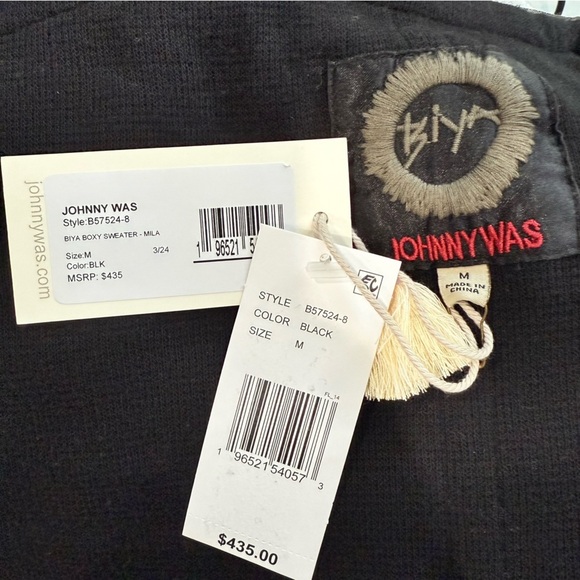 JOHNNY WAS Biya Mila Embroidered Knit Long Sleeve Boxy Sweater Kimono Duster NWT - Picture 15 of 16